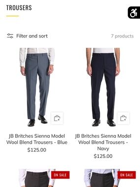 JB Britches Sienna Model Wool Blend Trousers - Blue